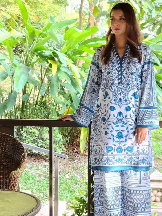 New%20Exclusive%20Pakistani%20Silk%20Two%20Piece%20Printed%20Salwer%20Kameez%20For%20Women%20Girls%20-%20Image%202
