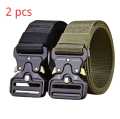 Fashionable High Quality Men Black Nylon Belt Outdoor Automatic Buckle Canvas Belts.