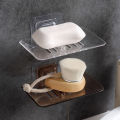 Creative Punch-free Wall Paste Crystal Soap Box Bathroom Suction Soap Rack Drain Soap Box.