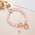 Girls Wrist Chain Faux Crystal Korean Style Beaded Bracelet. 