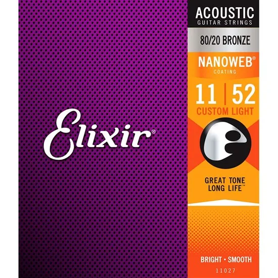 Elixir%20Strings%2011027%20Nanoweb%2080/20%20Acoustic%20Guitar%20Strings%20-%20.011-.052%20Custom%20Light%20-%20Image%203