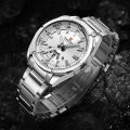 Naviforce NF9038- Silver Stainless Steel Analog Watch for Men - Silver and White. 