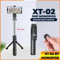 Xt02 Bluetooth Extendable Selfie Stick With Wireless Remote For Making Tiktok, Vlog Videos And Tripod Stand Selfie Stick For For Mobile And All Smart Phones - Mobile Stand - Mobile Stand. 