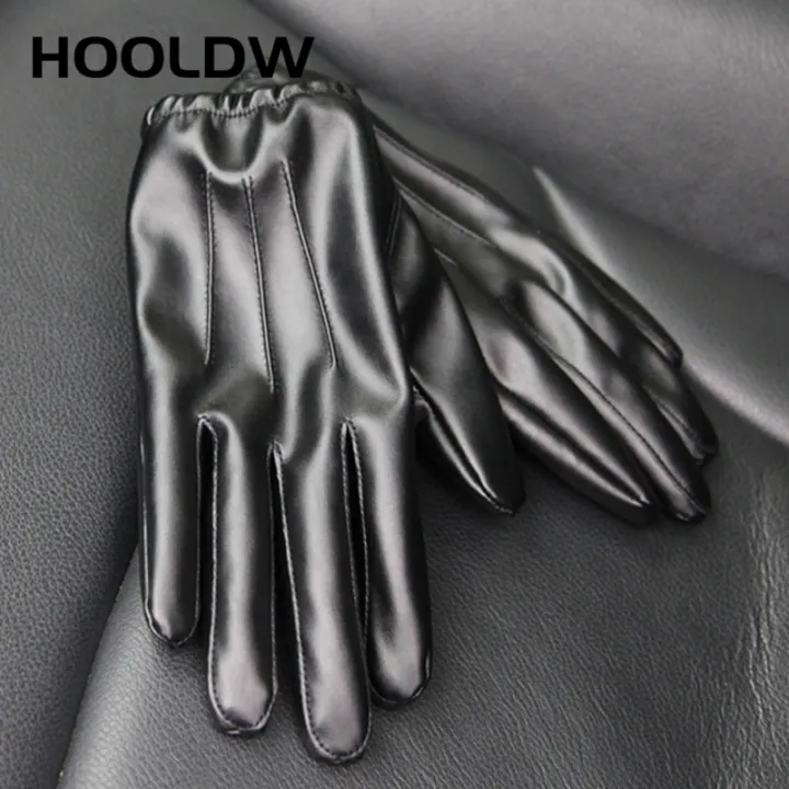 HOOLDW%20New%20Winter%20Gloves%20Men%20Women%20Black%20PU%20Leather%20Cashmere%20Warm%20Driving%20Gloves%20Mittens%20Touch%20Screen%20Waterproof%20Tactical%20Gloves%20-%20Image%205