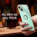 For iPhone 13 XINLI Straight Edge 6D Electroplate TPU Phone Case with Ring Holder.