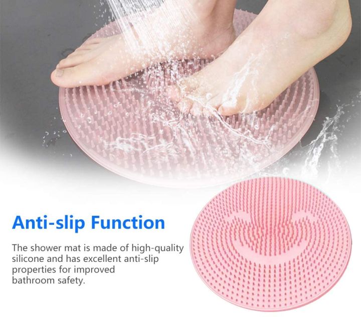 Bath Foot Brush Dead Skin Anti Skid Pad Bath Mats Sole Cleaner Foot Massage