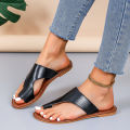 Cross-border women's shoes Duoduo new large size 35-43 flat wedge slippers slippers toe split toe casual slippers women's sandals.