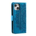 Totem Flower Embossed Leather Phone Case For iPhone 15 Pro Max/iPhone 15 Pro/iPhone 15/iPhone 15 Plus.