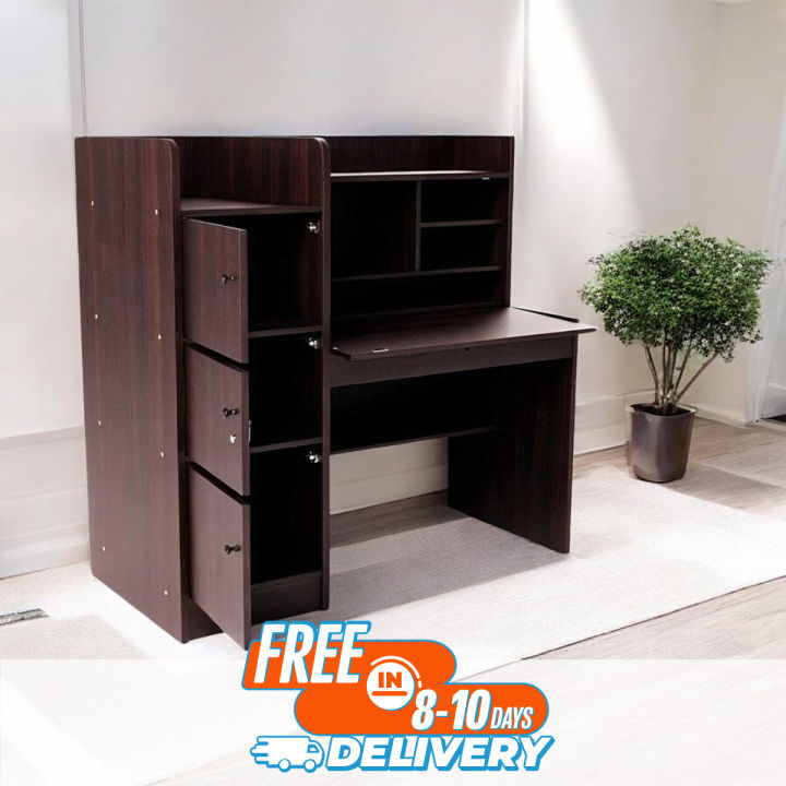 Andormahal%20Classic%20Reading%20Table/laptop%20table%20with%20big%20book%20shelf-Made%20Of%20Melamine%20Laminated%20Board(4ft%20by%203.5ft%20by%2016inch)%20-%20Image%202