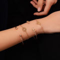 New Trendy Fashionable 4Pcs/ Set Simple Design Adjustable Gold Plated Chain  Bracelet for Women / Bracelets for Girls Simple Stylish New Collection 2025. 