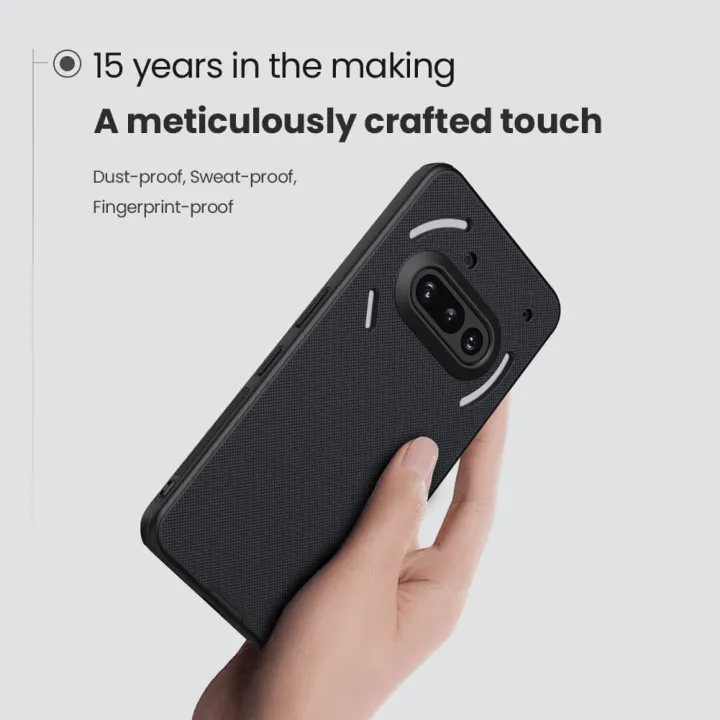 Nillkin%20Super%20Frosted%20Shield%20Pro%20Matte%20Black%20Case%20for%20Nothing%20Phone%203A%20-%20Durable%20Shockproof%20Cover%20-%20Image%202