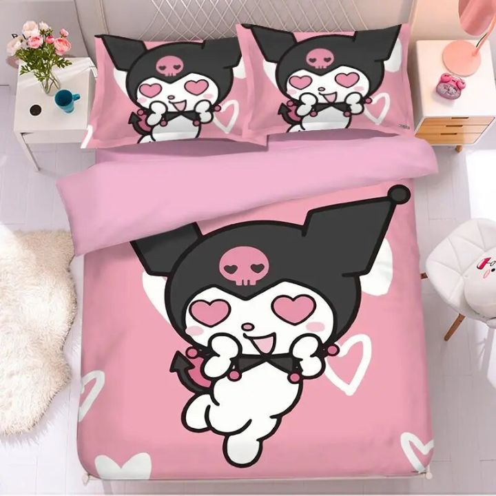 Cute%20Kuromi%20new%20four-piece%20bed%20sheet%20set%20with%20bunk%20bed%20single%20bed%20three-piece%20set%20Sanrio%20anime%20girly%20heart%20bedding%20wholesale%20-%20Image%203