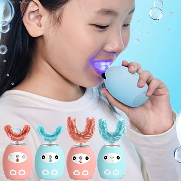 Music Children's U-shaped Electric Toothbrush 360 Degrees Silicone ...