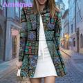Amamia Autumn Coat Open Stitch Spring Autumn Ethnic Style Pattern Cardigan Coat.