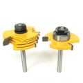 1/4 Inch Rabbeting Router Bit with 6 Bearings Set & 1 Set 1/4Inch Slot ,Assembly 6 Cutters.