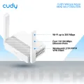 CUDY WR300 N300 Wi-Fi Router - Wi-Fi up to 300 Mbps - Four 10/100 Mbps Ethernet Ports - Cudy Mesh - Mini Router. 