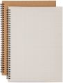 Square Grid Spiral Notebook, Kraft Cover Natural shade Pages, Ruled Wirebound Notebooks Bulk Journals (Square Grid). 