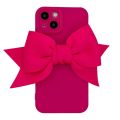 Fluorescence Matte Silicone Phone Case For iphone 15 14 12 13 Pro Max 11 X XR 7 Plus SE Cute 3D Bow Soft camera protective Cover Sarcasmsm. 