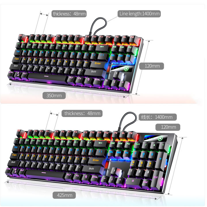 87/104%20key%20gaming%20mechanical%20keyboard%20USB%20wired%20anti%20ghosting%20-%20Image%203