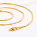 MxGxFam ( 50cm 60 cm X 1 / 2 mm ) Small Snake Necklaces For Men Women Fashion Jewelry 24 k Pure Gold Color Lead and Nickel Free. 