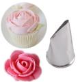 Single piece Stainless Steel Rose Flower Design Piping Nozzle For Cake Decoration (Model: Rose Flower). 