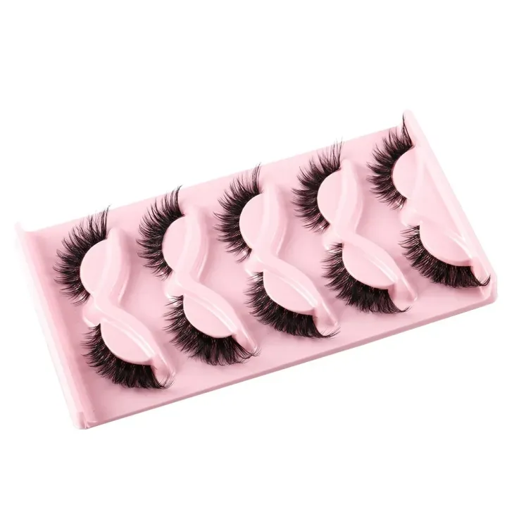 5%20Pairs%203D%20Cat%20Eye%20Lashes%20Fox%20Eye%20Fluffy%20Soft%20Natural%20Mink%20False%20Eyelashes%20Faux%20Makeup%20Eyelash%20Manga%20Lashes%20-%20Image%204