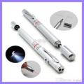 Laser pen MULTI FUNCTION 4 in 1 Red Laser Pointer LED Light Lamp Ball Pen Torch Telescopic Pointer to Teach Silver. 