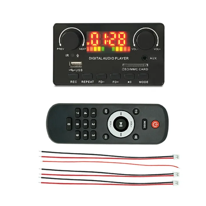 NAMUNY MP3 WMA Decoder Board Wireless Bluetooth 5.0 7V-25V Decoder Car MP3 Player USB Record Module FM AUX Radio for Speaker