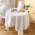 Night Market Stall Tablecloth Style Cotton Linen French Style Small round Table Light Luxury Day Photo White Japanese Style Coffee Table Cloth Dormitory。. 