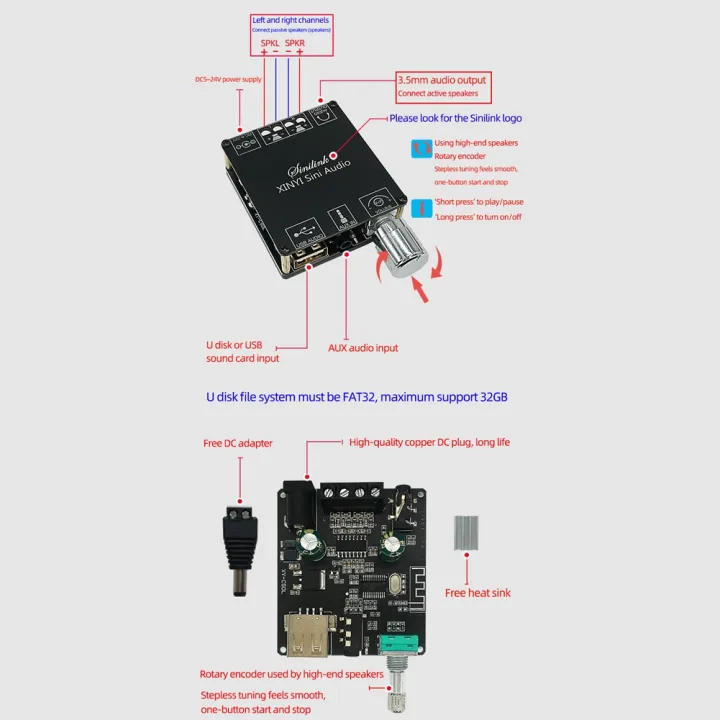 LKPCIGCXM%20XY-C50L%20Bluetooth%205.0%20AUX%20Digital%20Power%20Amplifier%20Board%202X%2050W%20Speaker%20Stereo%20Audio%20AMP%20Module%20Home%20Music%20-%20Image%206