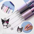 6Pcs/Set Cute Cartoon Anime Sanrio Kuromi Pen Student Stationery Gifts 0.5mm Black Ink Ball Point Pens Quick-drying Kawaii Retractable Gel Pen. 
