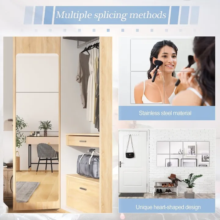 4Pcs%20Acrylic%20Mirror%20Wall%20Stickers%20Thicken-2mm%20Mirror%20Sheeting%20Decor%20Self-adhesive%20DIY%20Wall%20Sticker%20for%20Wardrobe%20Bathroom%20Home%20-%20Image%203