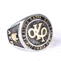 Alpha kappa rho Fashionable Men's Ring AKP Pure Stainless Steel Akrho Men's AKP ring skeptron ring. 