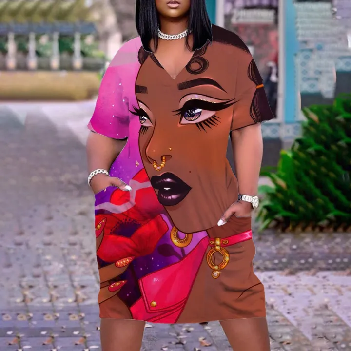 Summer%20Dress%20Women's%20Fashion%20Party%20Evening%20Dresses%20Midi%20Black%20Knee-length%20Cute%20Girls%20Dress%20Boho%203d%20Women%20Sundress%20Elegant%20V%20-%20Image%205