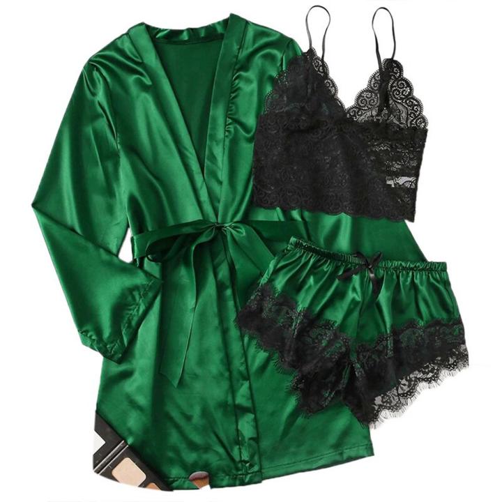 Pajamas for Women Pijama 5 Pieces Set Sexy Ladies Pyjama Sleepwear Women Pajama Sets Sleep Lounge with ChPads Homewear