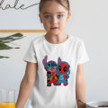 Disney White Outdoor Comfy Kids T-Shirts Stitch & Groot Creativity Popular Exquisite 3-12T High Quality Child T Shirts Hot Sell. 