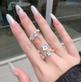 Elegant Simple Flower Rings for Women Creative Fresh and Engagement Jewelry Opening Ring.