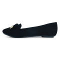 Bata Black Suede Ballet Flat shoe for Women. 