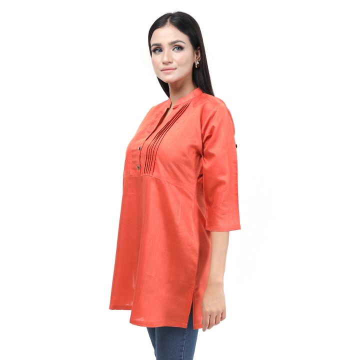 Yellow Cotton Short Kurti
