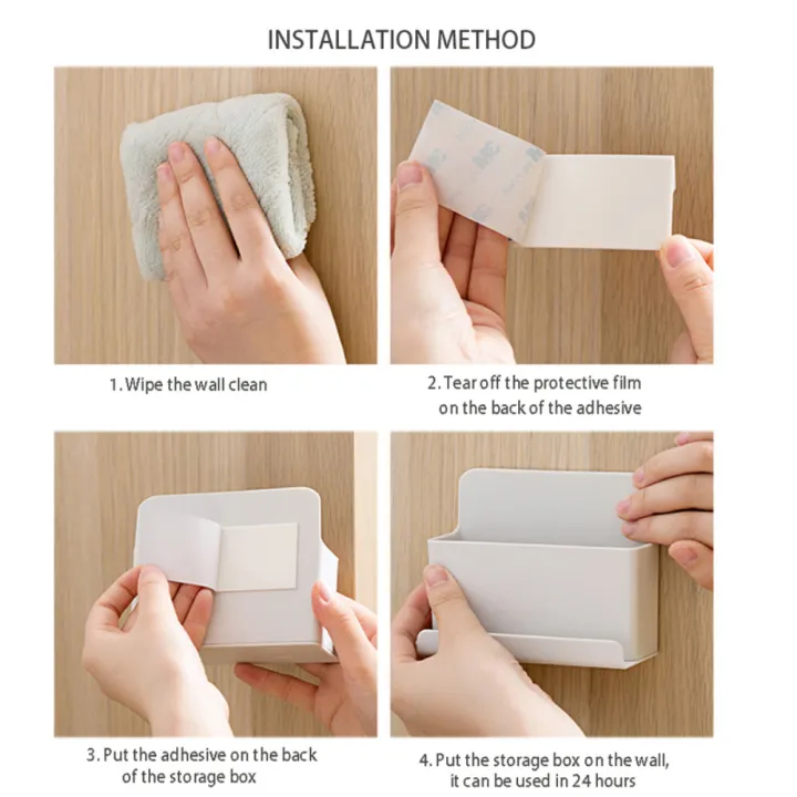 Wall%20Mounted%20Phone%20Holder%20Storage%20Box%20Strong%20viscosity%20Home%20office%20Small%20item%20storage%20rack%20kitchen%20accessories%20goods%20shelves%20-%20Image%204