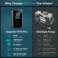 SL Tire Inflator Portable Air Compressor 16L/min 150 PSI Air Pump With Touch Screen/Gauge/Light For Bike Ball.
