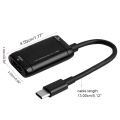 USB-C Type C to HDMI Adapter USB 3.1 Cable For MHL Android Phone Tablet Black.