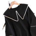 【Limited edition】 Extra Large Size for Fat 300 Jin French Retro Large Lapel Girl's Dress Women's Autumn and Winter Fleece-lined Thickened Chic Sweater Dress.