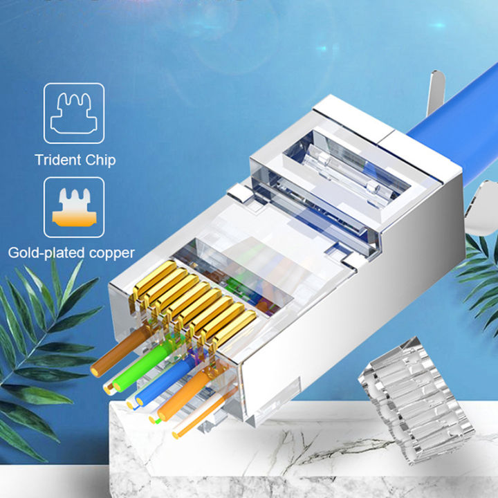 10Pcs%20Pass%20Through%20Connectors%20RJ45%20Shielded%20Cat7%20Connectors%20Network%20Modular%20Plug%20-%20Image%202