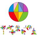 Kids Wooden Colorful Tangram Jigsaw Puzzles DIY Intelligence Develop Toy Early Learn Educational Toys For Baby infant. 