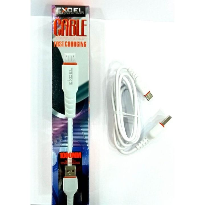 Excel Type C Fast Charging Data Cable - White Color