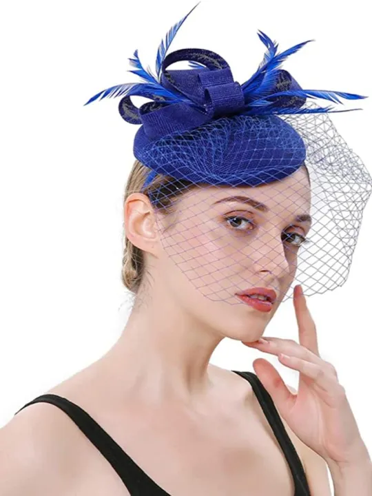 New%20Elegant%20Women's%20Pillbox%20Fascinators%20Hat%20Headband%20Tea%20Party%20Fascinator%20Hat%20Veil%20Kentucky%20Derby%20Headwear%20Hat%20for%20Cocktail%20-%20Image%203