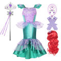 Little Mermaid Ariel Princess Costume Kids Purple Dress For Girls Cosplay Children Carnival Birthday Party Mermaid Dress 2-10T.