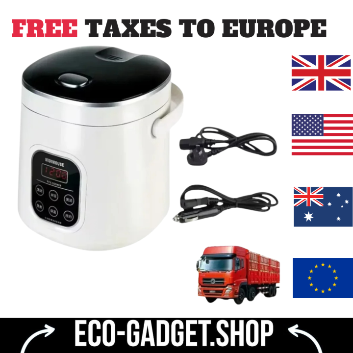Car rice cooker 12v 24V 220V car home dual use self-driving portable ...