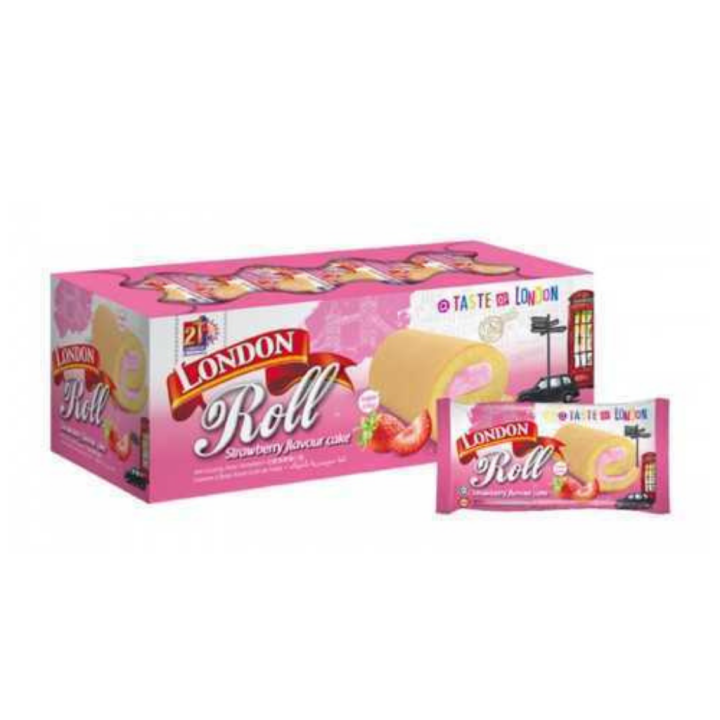 London Roll Strawberry Flavor Cake - 20 in 1 pack